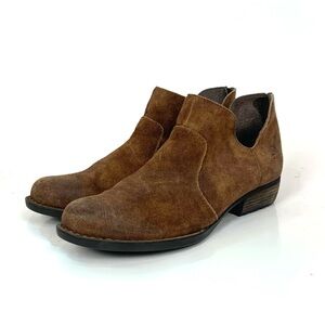 Born Women Size 9 Kerri Bootie Zip Back Genuine Leather Brown Western Distressed